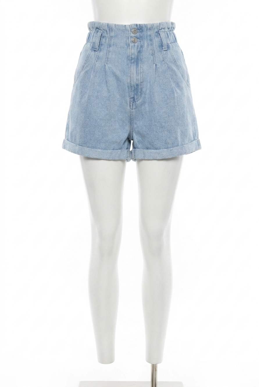 NEW AARON & AMBER paperbag jean short in denim